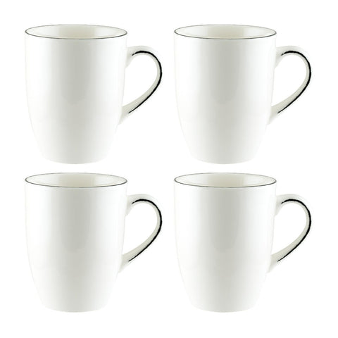 Bonna China Cora dia.3.25" h:4.25" 11 oz. Round Decorated Porcelain Mug (Set of 4)