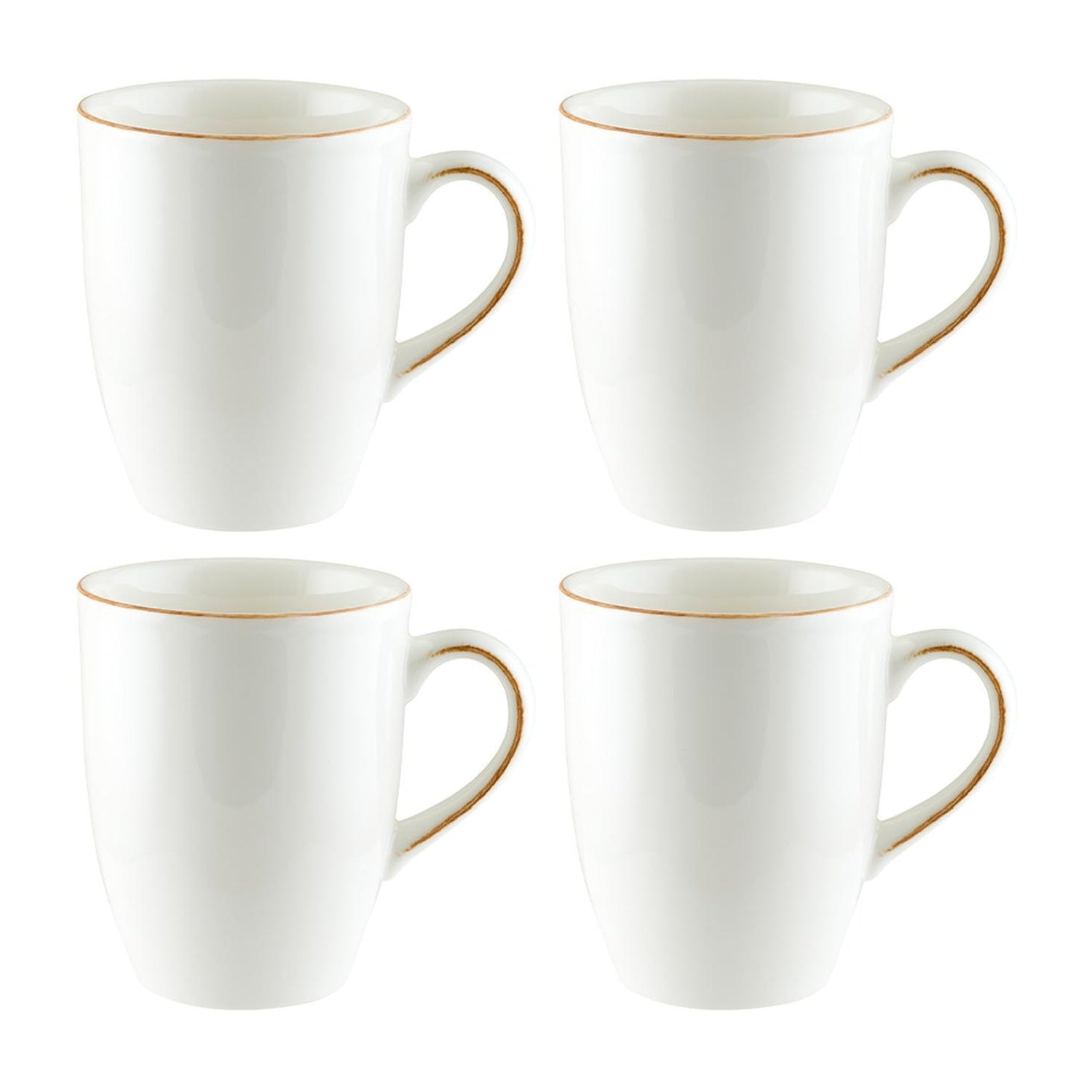 Bonna China Calif dia.3.25" h:4.25" 11 oz. Round Decorated Porcelain Mug (Set of 4)