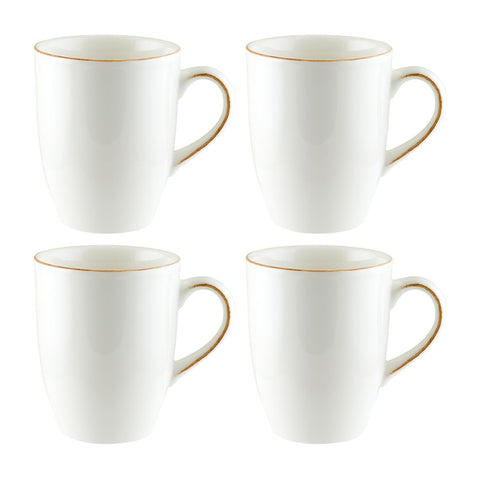 Bonna China Calif dia.3.25" h:4.25" 11 oz. Round Decorated Porcelain Mug (Set of 4)