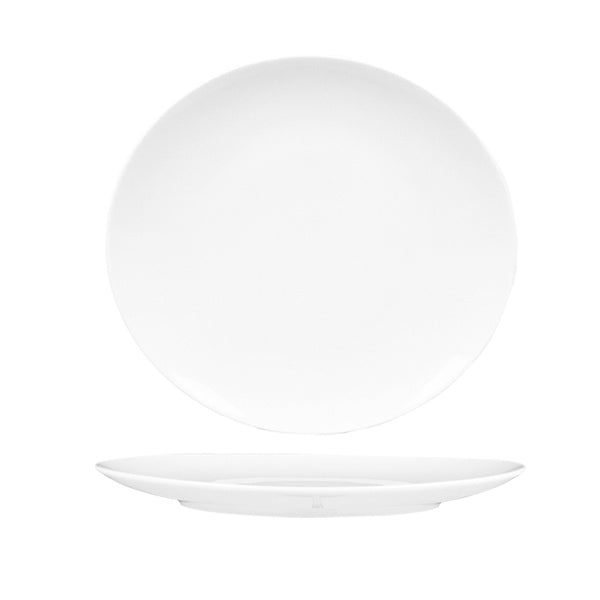 Porcelain Elips 6.25" x 5.5" Oval White Porcelain Plate (Set of 4)