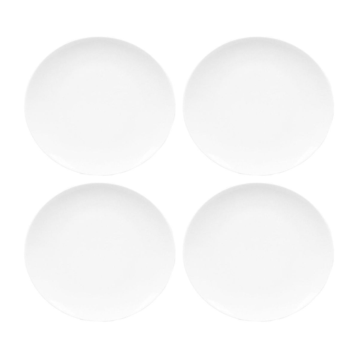 Porcelain Elips 6.25" x 5.5" Oval White Porcelain Plate (Set of 4)