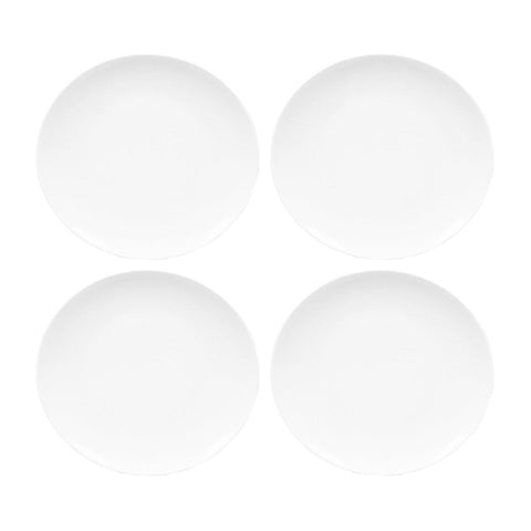 Porcelain Elips 6.25" x 5.5" Oval White Porcelain Plate (Set of 4)