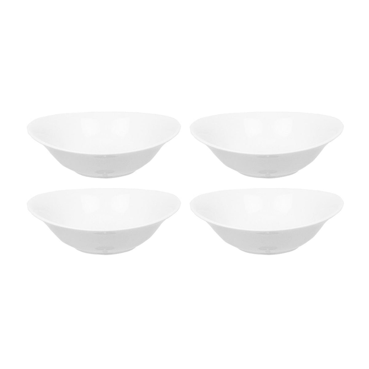 Porcelain Elips 6.25" x 5.5" x h:1.75" 10 oz. Oval White Porcelain Bowl (Set of 4)