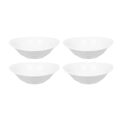 Porcelain Elips 6.25" x 5.5" x h:1.75" 10 oz. Oval White Porcelain Bowl (Set of 4)