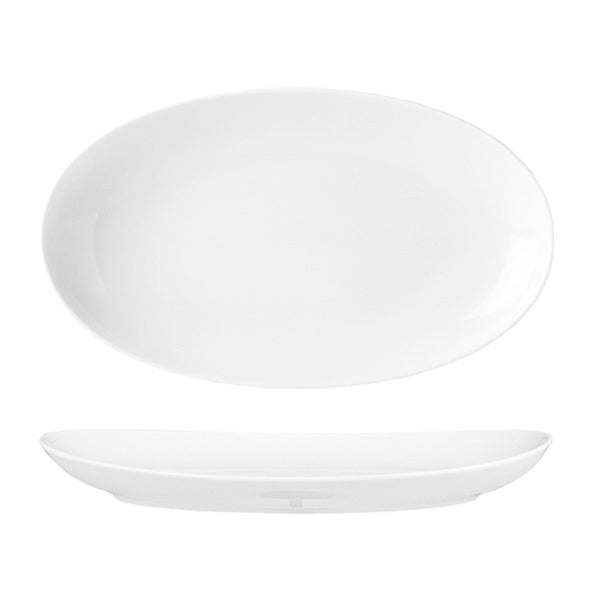 Porcelain Elips 9.75" x 5.75" x h:1" Oval White Porcelain Platter