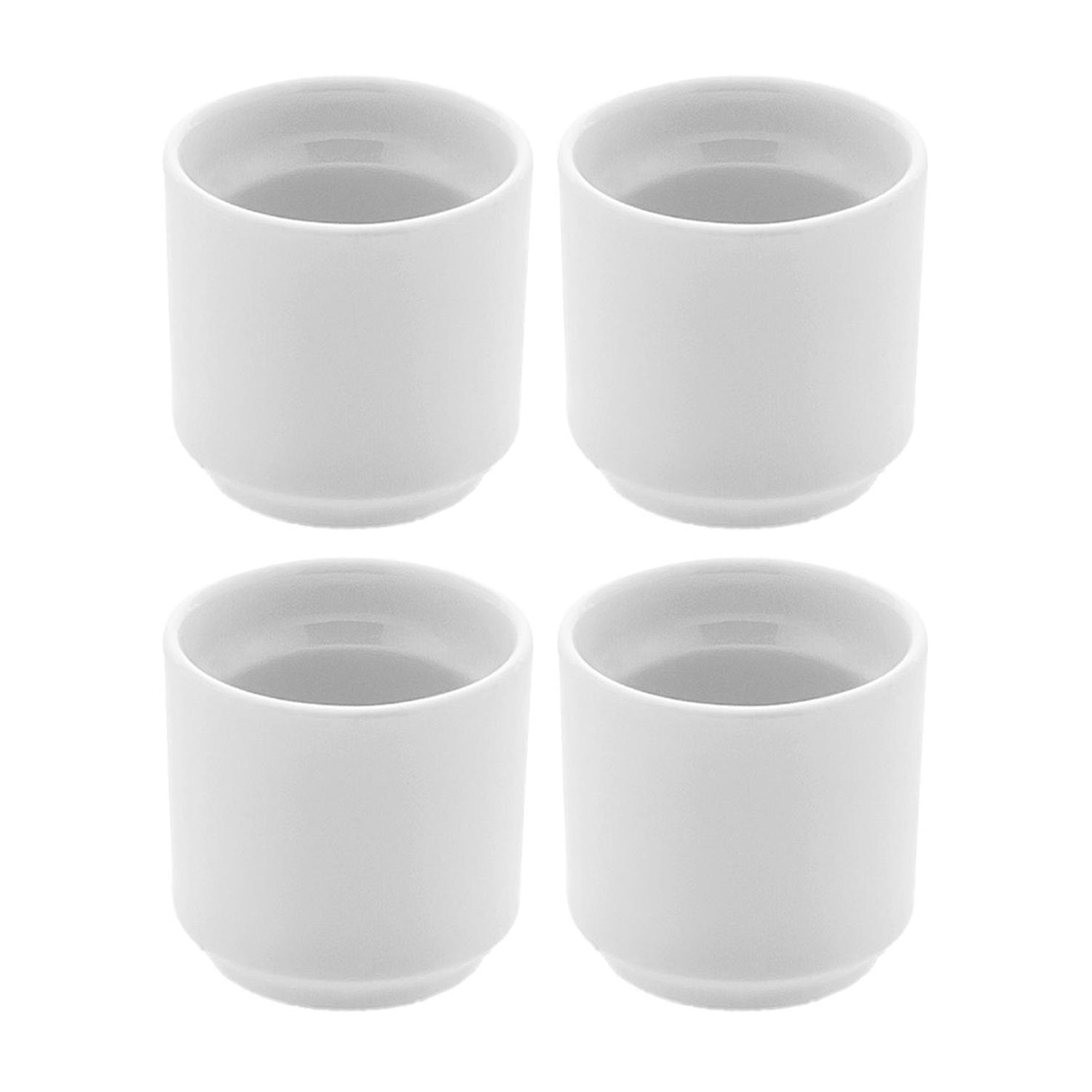 Round White Porcelain Cup Delta-Coupe dia.2" h:2" (Set of 4)