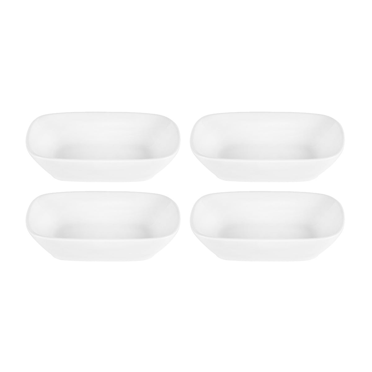 Porcelain Delta-Coupe 5.5" x 4" x h:1.25" 6 oz. Rectangular White Porcelain Deep Plate (Set of 4)