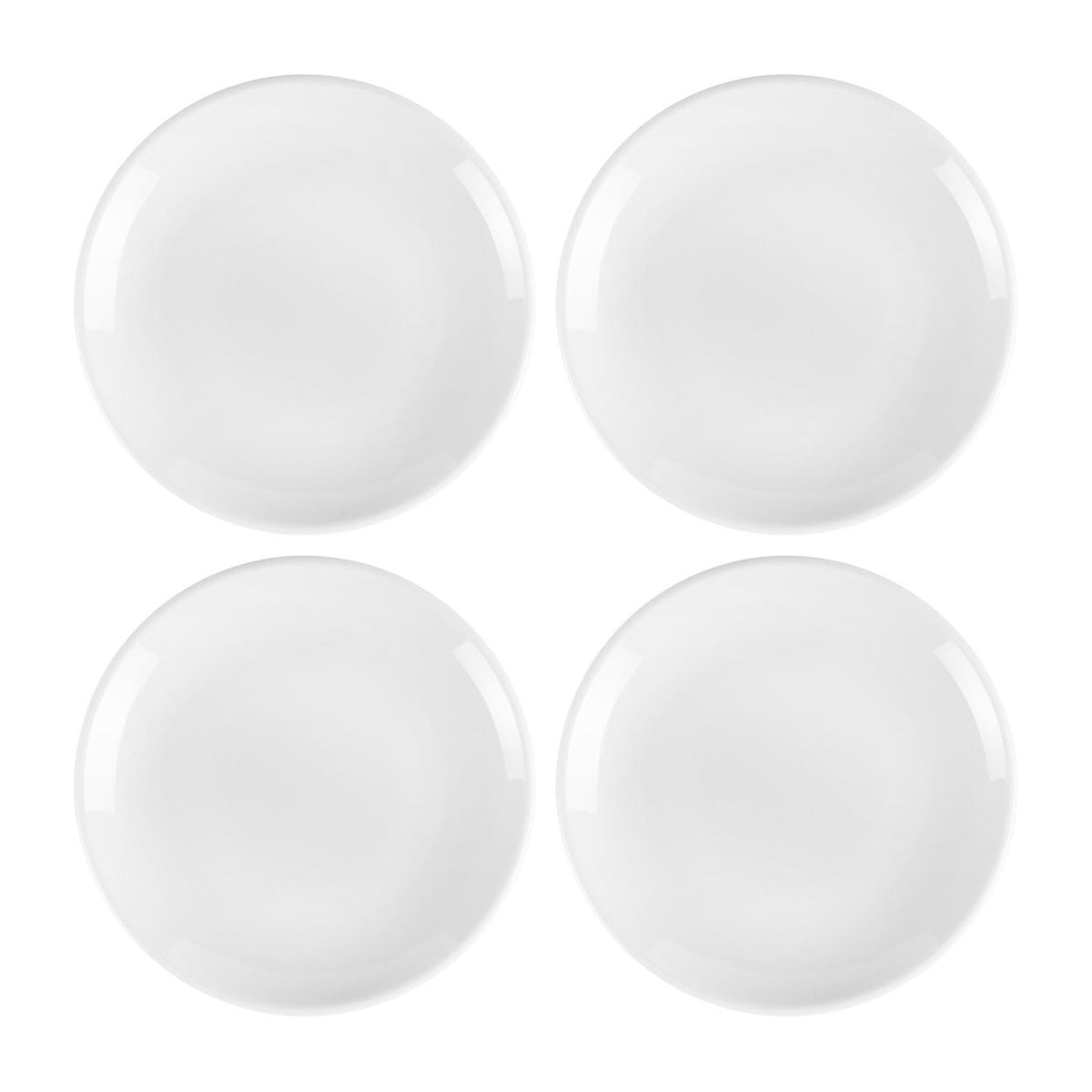 Porcelain Delta-Coupe dia.6" Round White Porcelain Plate (Set of 4)