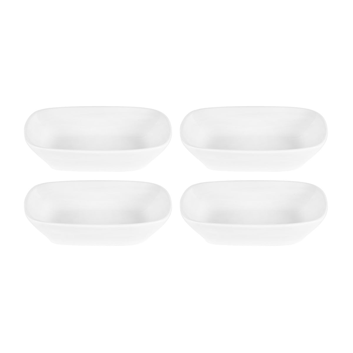 Porcelain Delta-Coupe 6.5" x 4.75" x h:1.5" 12 oz. Rectangular White Porcelain Deep Plate (Set of 4)