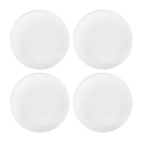 Porcelain Delta-Coupe dia.7.5" Round White Porcelain Plate (Set of 4)