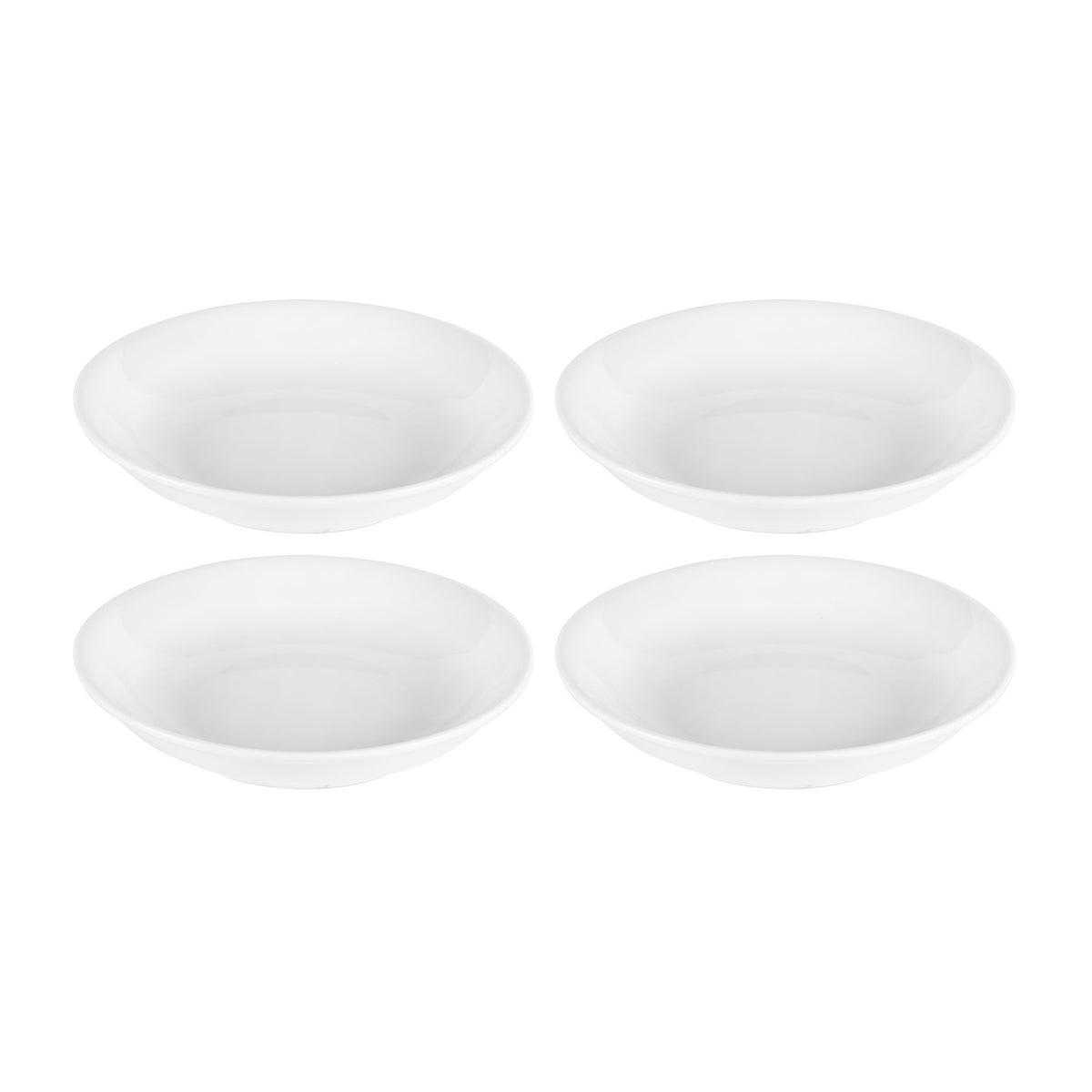 Delta-Coupe Round White Porcelain Deep Plate  dia.8" h:1.5" 18 oz. (Set of 4)