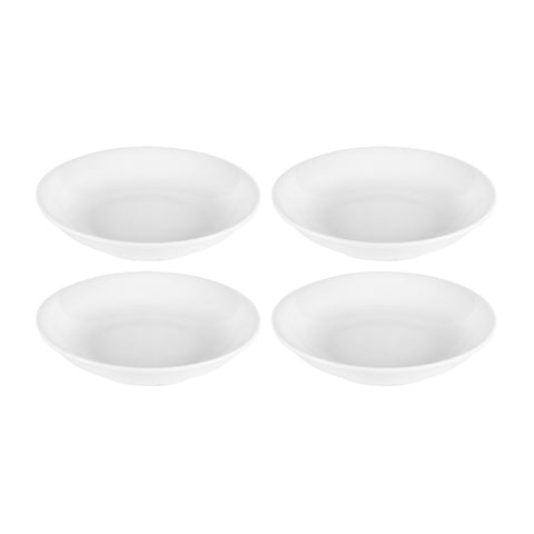 Delta-Coupe Round White Porcelain Deep Plate  dia.8" h:1.5" 18 oz. (Set of 4)