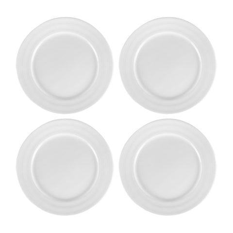 Porcelain Delta-Coupe dia.8.25" Round White Porcelain Plate (Set of 4)