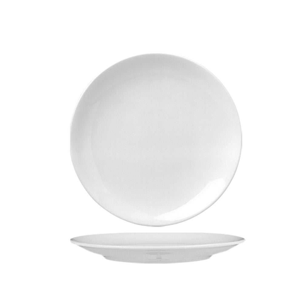 Porcelain Delta-Coupe dia.9" Round White Porcelain Plate (Set of 4)