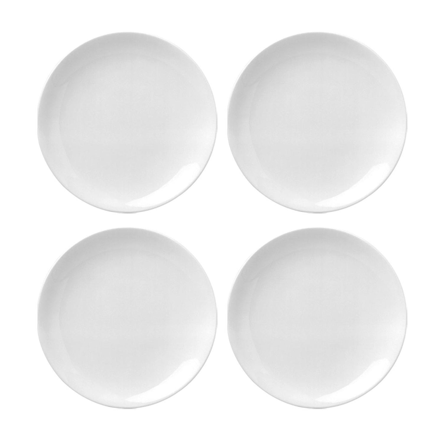 Porcelain Delta-Coupe dia.9" Round White Porcelain Plate (Set of 4)