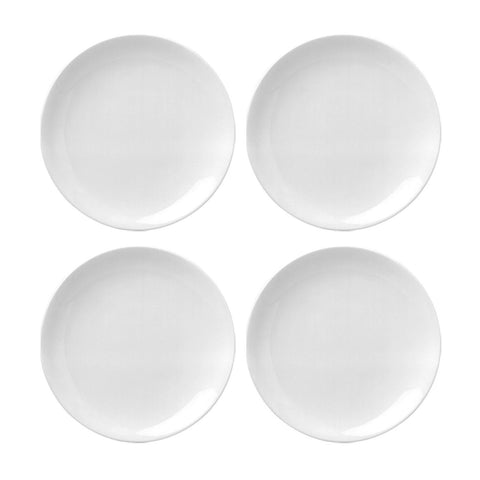 Porcelain Delta-Coupe dia.9" Round White Porcelain Plate (Set of 4)