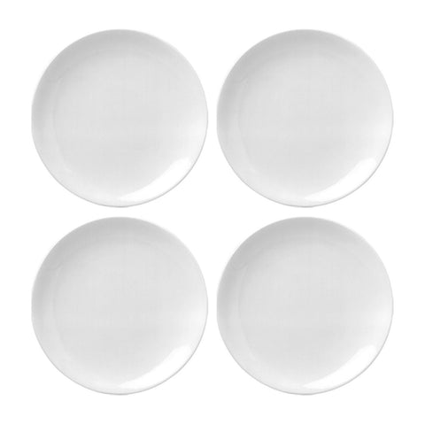 Porcelain Delta-Coupe dia.10.75" Round White Porcelain Plate (Set of 4)