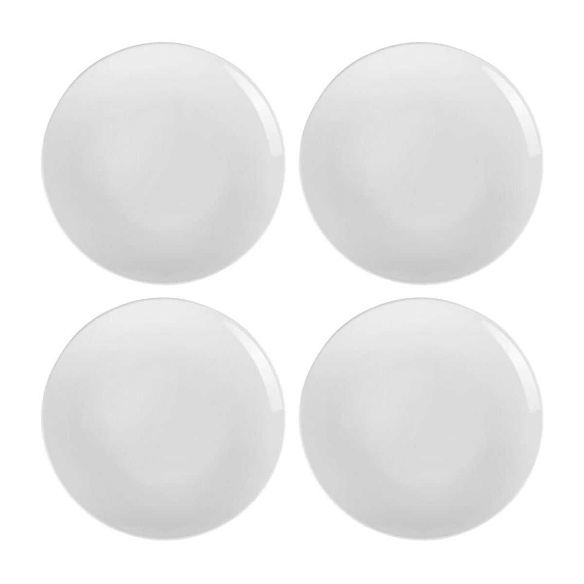 Porcelain Delta-Coupe dia.11.75" Round White Porcelain Plate (Set of 4)