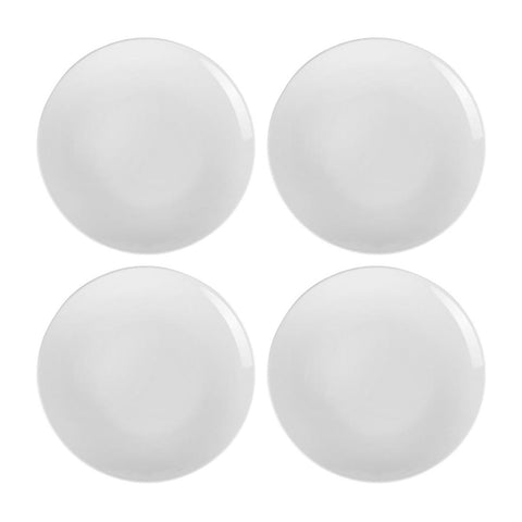 Porcelain Delta-Coupe dia.11.75" Round White Porcelain Plate (Set of 4)