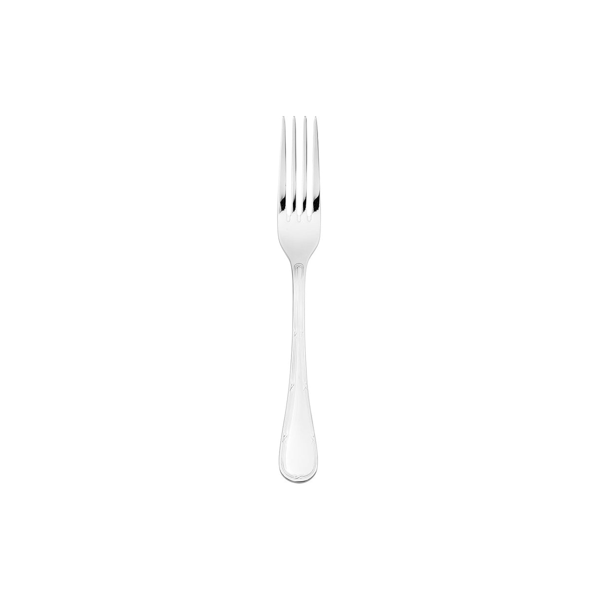 Flatware Ruban 7.25"  Silver Stainless Steel Dessert Fork 18/10 (Set of 12)