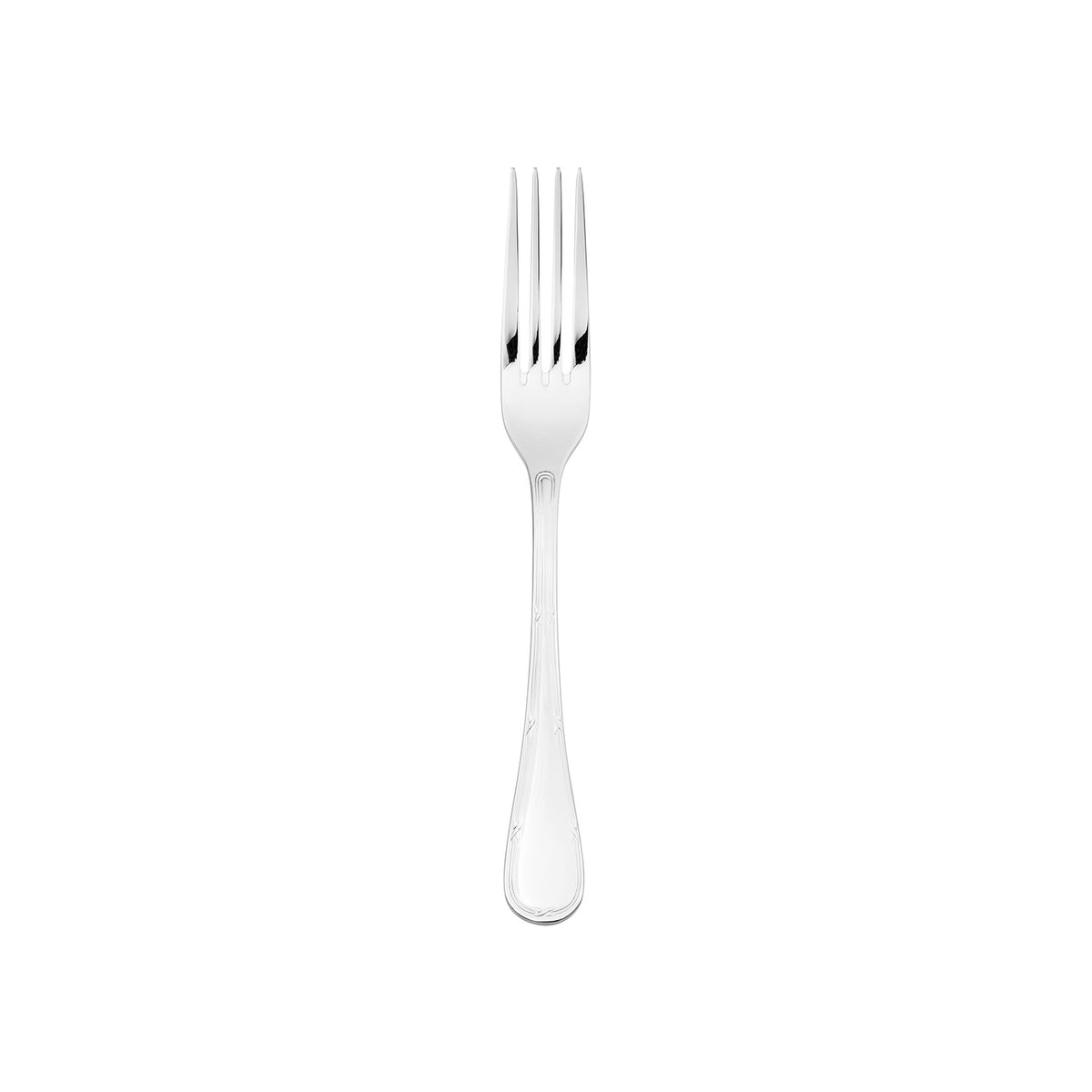 Flatware Ruban 8"  Silver Stainless Steel Dinner Fork 18/10 (Set of 12)