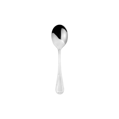 Flatware Ruban 6.75"  Silver Stainless Steel Soup/Bouillon Spoon 18/10 (Set of 12)