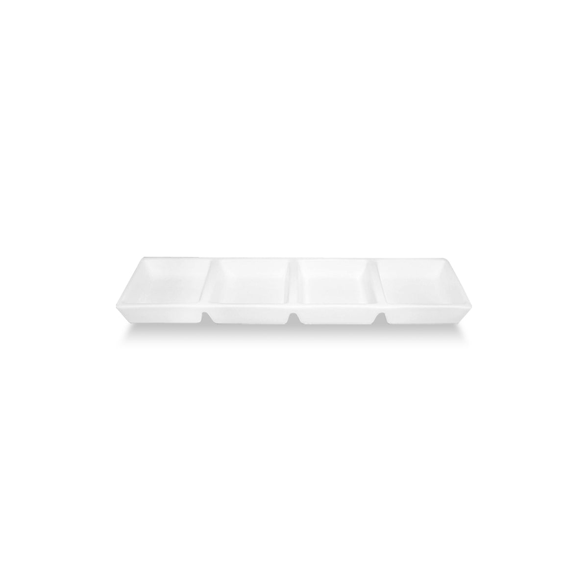 Delta-Coupe Rectangular White Porcelain Sectional Plate  12.5" x 3.25"