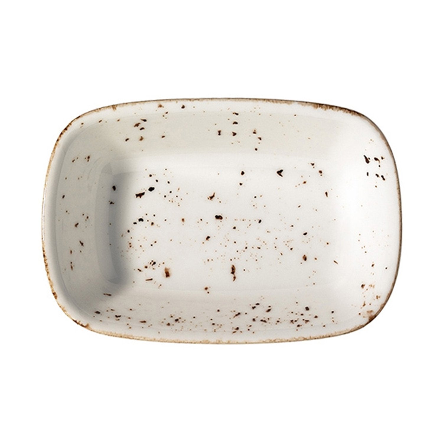 Bonna China Grano 5.5" x 4" x h:1.25" 7 oz. Rectangular Decorated Porcelain Deep Plate (Set of 2)