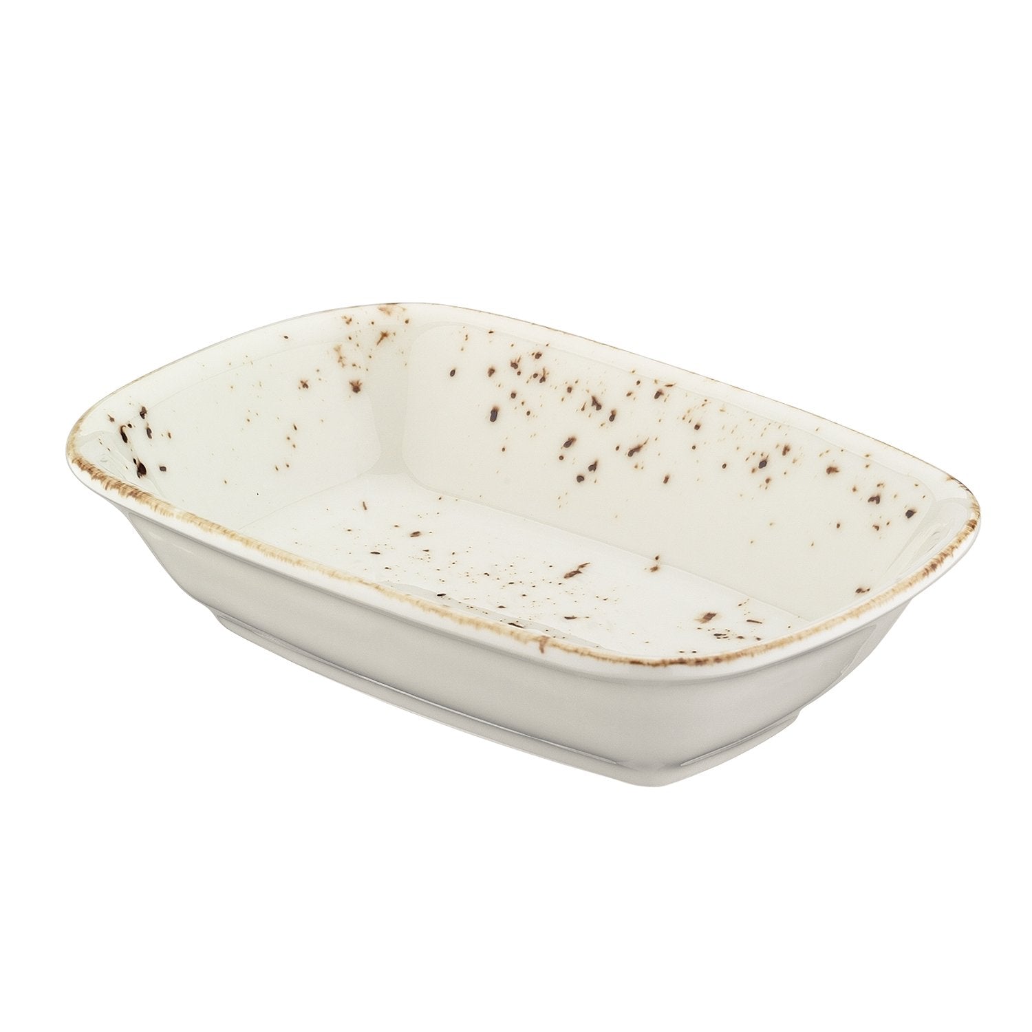 Bonna China Grano 5.5" x 4" x h:1.25" 7 oz. Rectangular Decorated Porcelain Deep Plate (Set of 2)