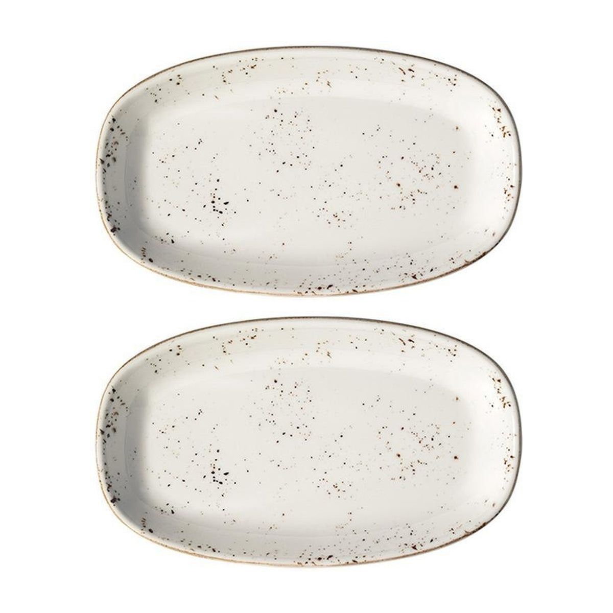 Bonna China Grano 6" x 3.5" x h:0.75" Oval Decorated Porcelain Platter (Set of 2)