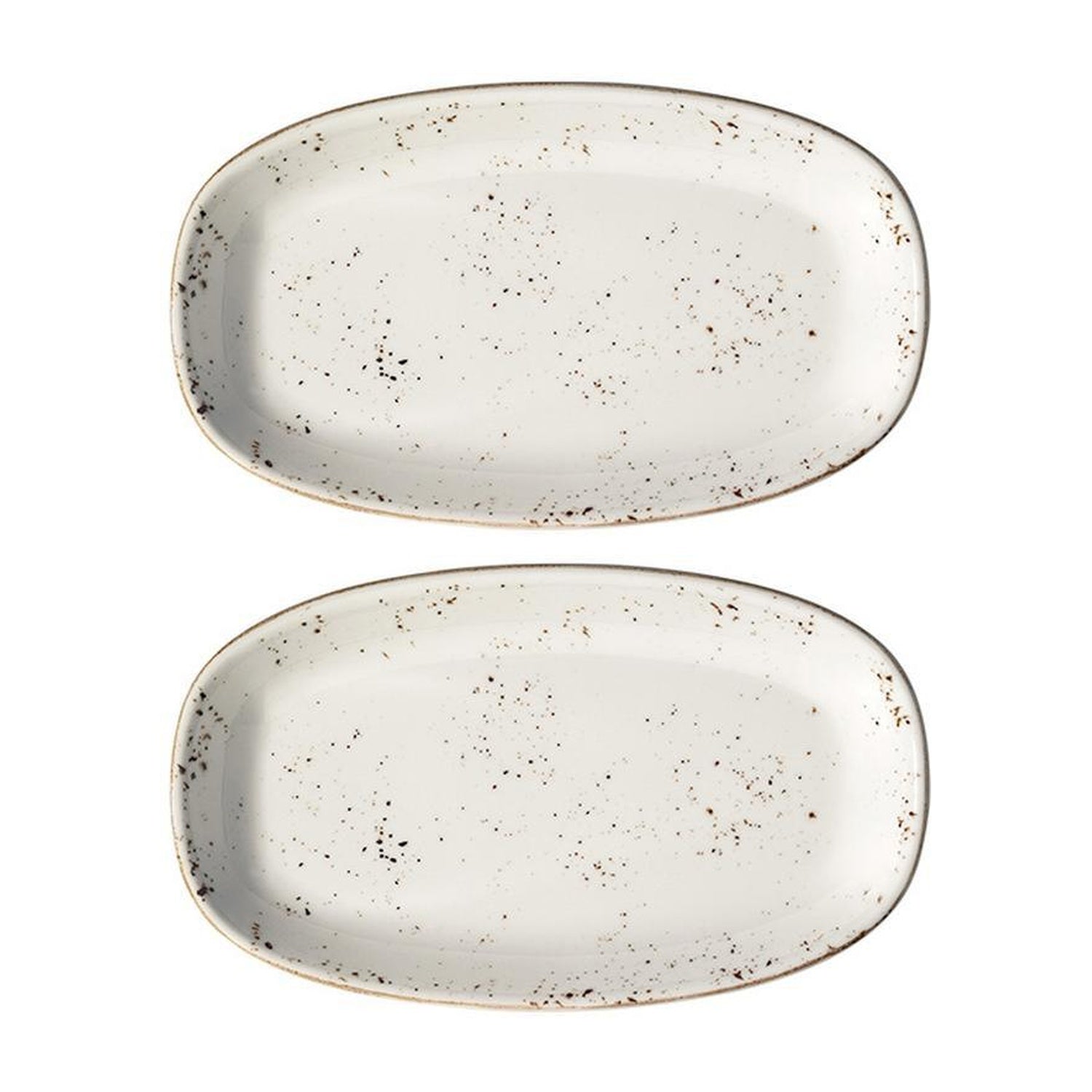 Bonna China Grano 7.5" x 4.25" x h:1" Oval Decorated Porcelain Platter (Set of 2)