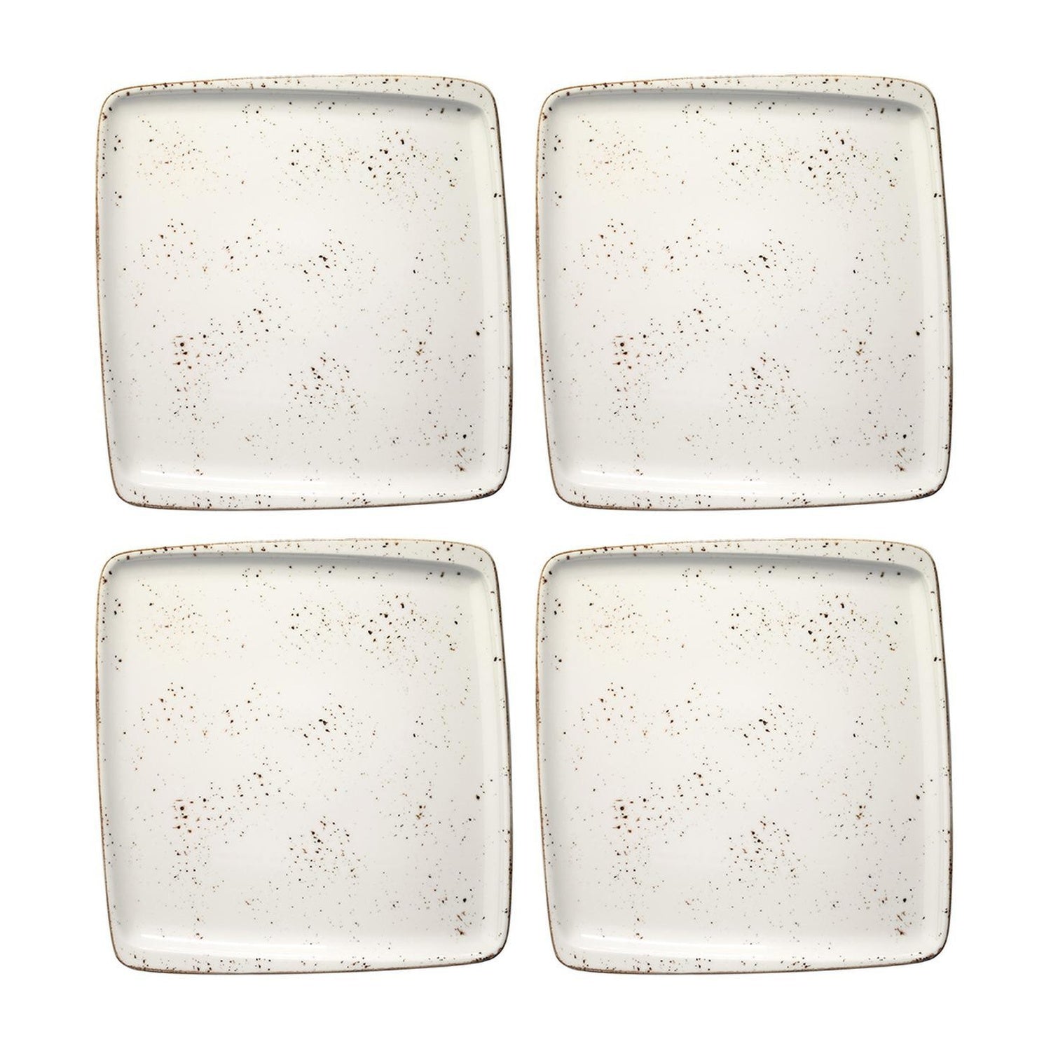 Bonna China Grano 6.25" x 5.75"  Square Decorated Porcelain Plate (Set of 4)