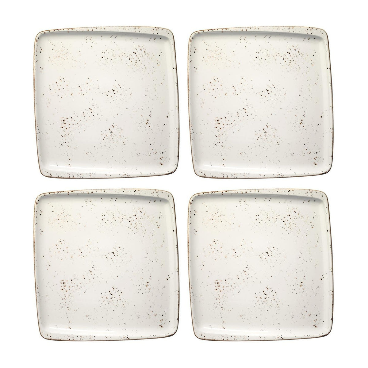 Bonna China Grano 6.25" x 5.75"  Square Decorated Porcelain Plate (Set of 4)