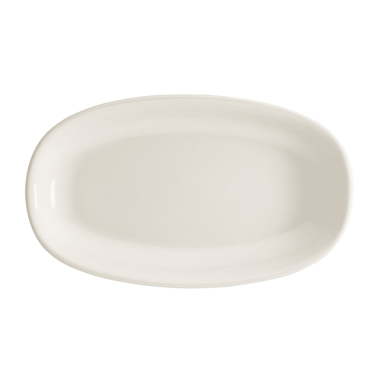 Bonna China Gourmet 6" x 3.5" x h:0.75" Oval Warm White Porcelain Platter (Set of 2)