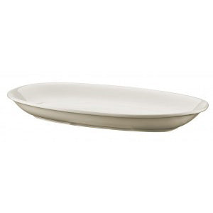 Bonna China Gourmet 11.25" x 6.75" x h:1.25" Oval Warm White Porcelain Platter (Set of 2)