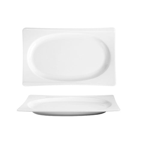 Porcelain Hong Kong 9.75" x 6.25" x h:1" Rectangular White Porcelain Platter