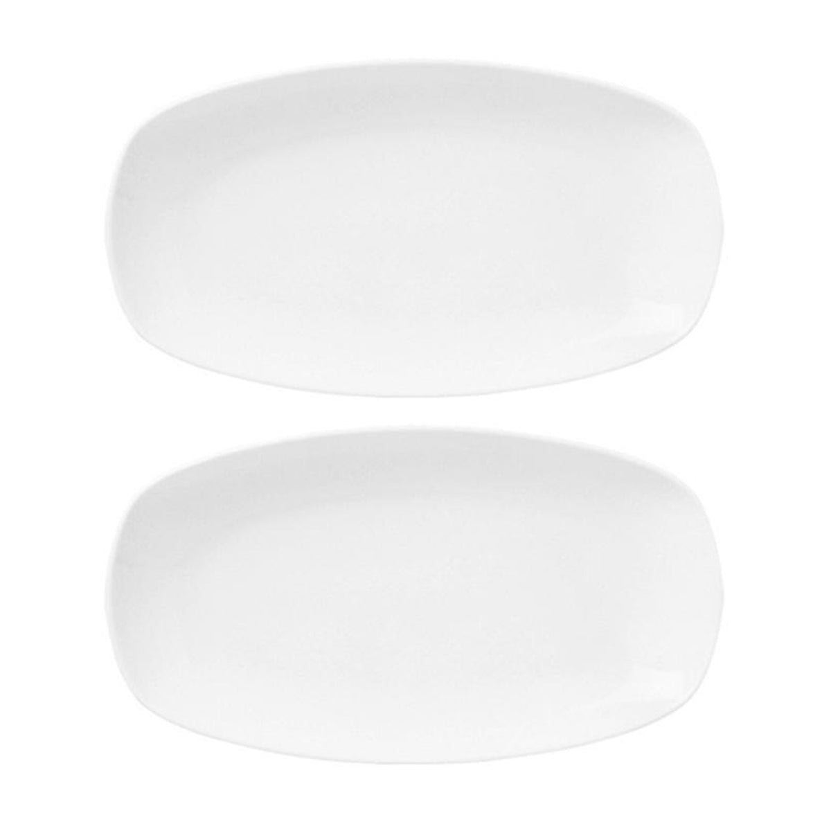 Porcelain Delta-Coupe 7.75" x 4" x h:0.75" Oval White Porcelain Platter (Set of 2)