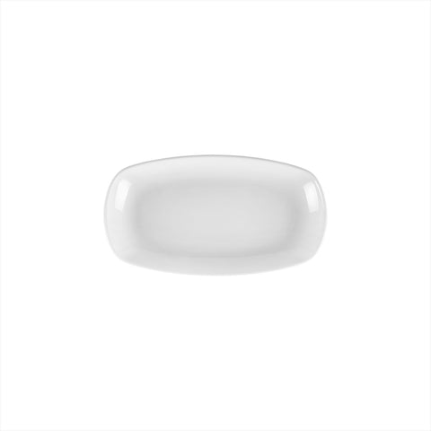 Porcelain Delta-Coupe 9.25" x 6.25" x h:1" Oval White Porcelain Platter (Set of 2)