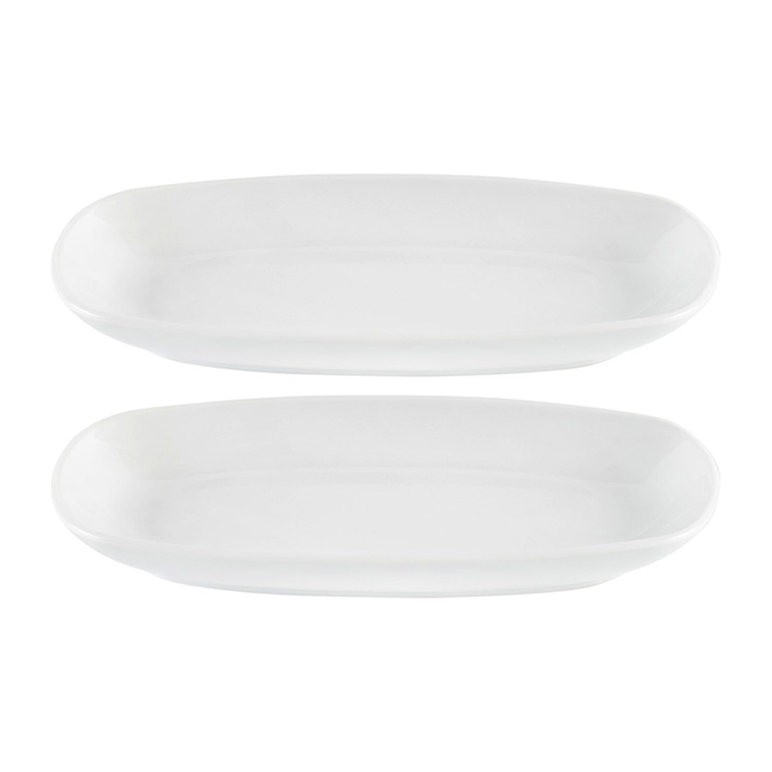 Porcelain Delta-Coupe 9.25" x 6.25" x h:1" Oval White Porcelain Platter (Set of 2)