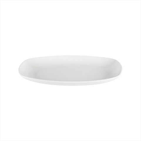 Porcelain Delta-Coupe 13.5" x 7.5" x h:1.5" Oval White Porcelain Platter