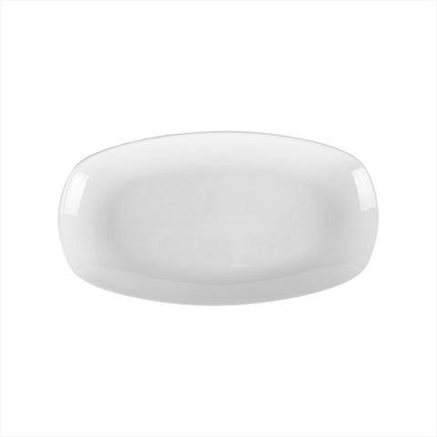 Porcelain Delta-Coupe 13.5" x 7.5" x h:1.5" Oval White Porcelain Platter