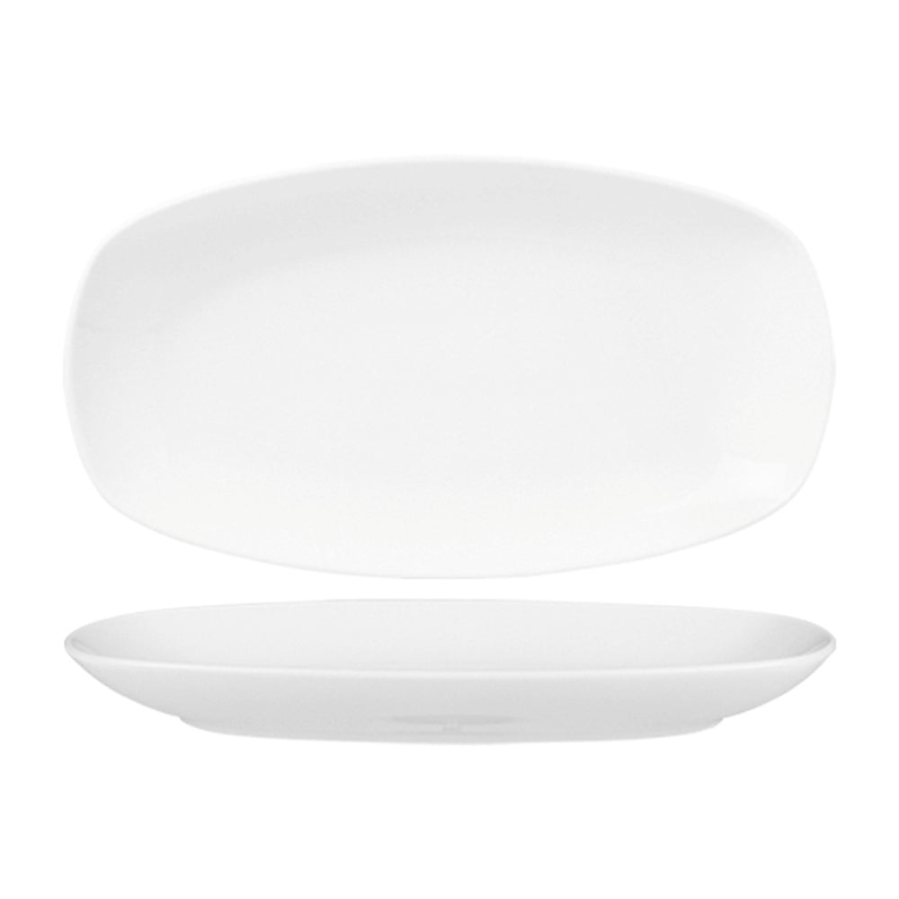 Porcelain Delta-Coupe 15.75" x 9" x h:1.75" Oval White Porcelain Platter