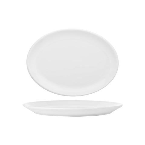 Porcelain Delta-Coupe 14.25" x 11.25" x h:1.25" Oval White Porcelain Platter