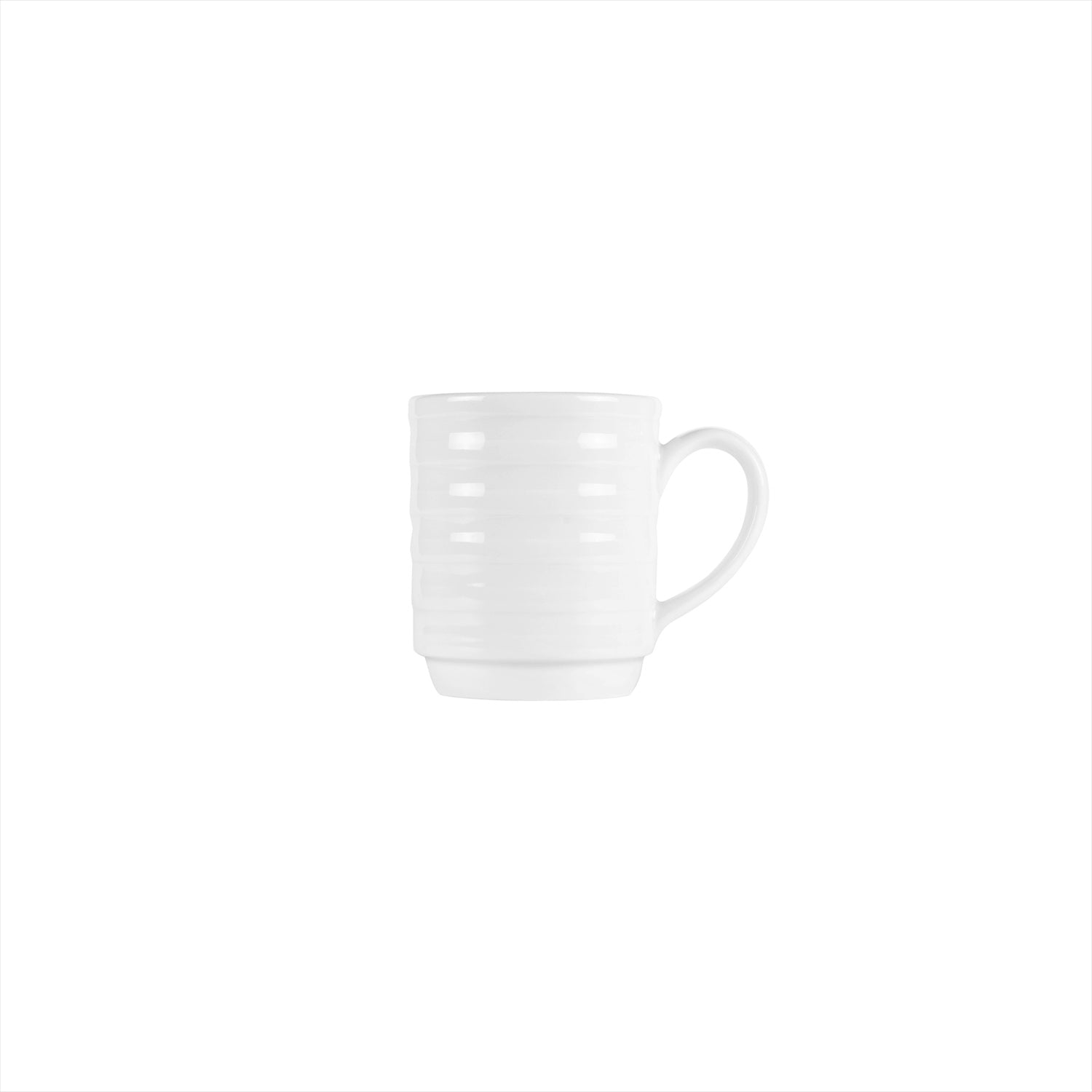 Lizbon Round White Porcelain Mug  dia.3" h:3.5" 10 oz. (Set of 4)