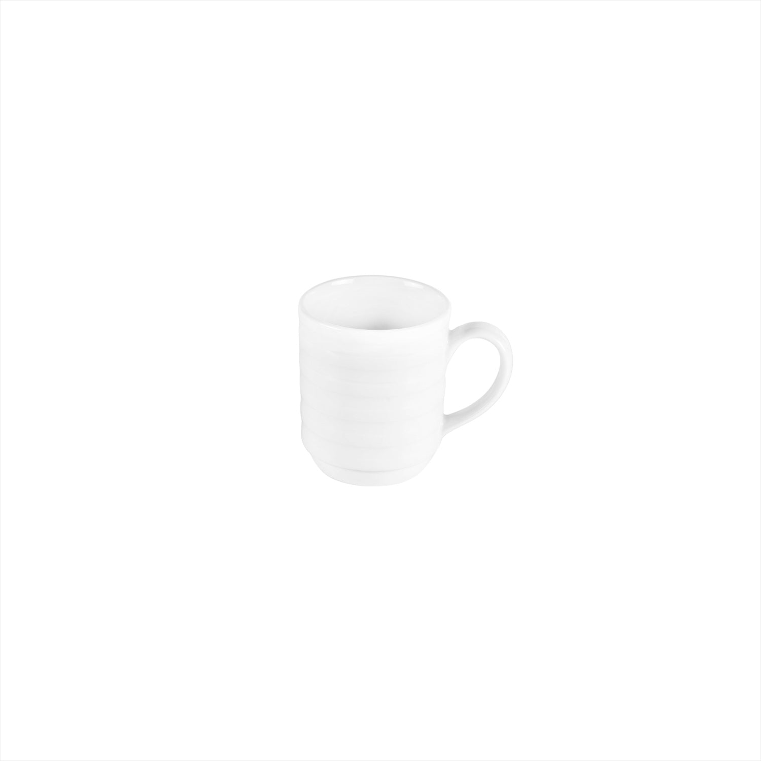 Lizbon Round White Porcelain Mug  dia.3" h:3.5" 10 oz. (Set of 4)