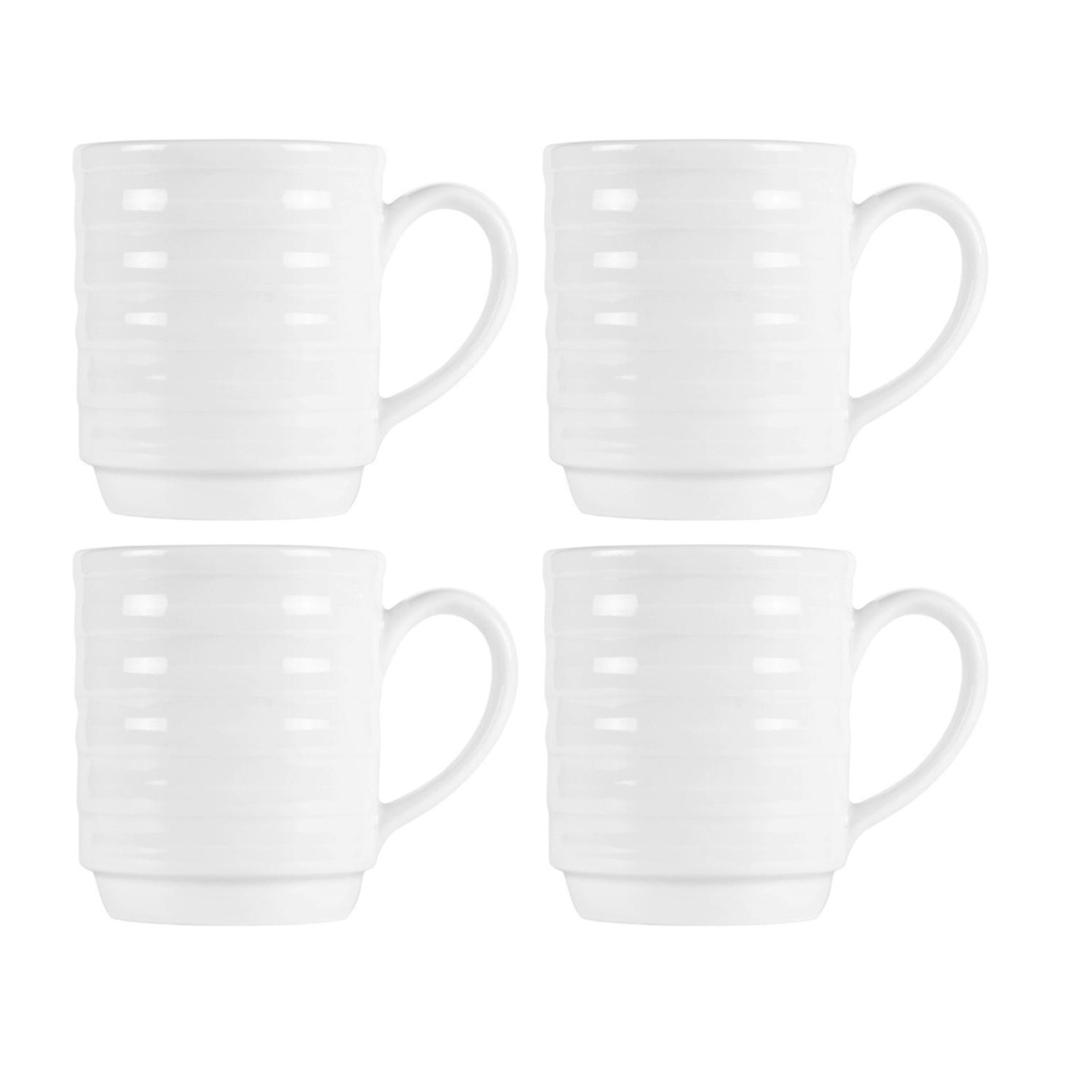 Lizbon Round White Porcelain Mug  dia.3" h:3.5" 10 oz. (Set of 4)