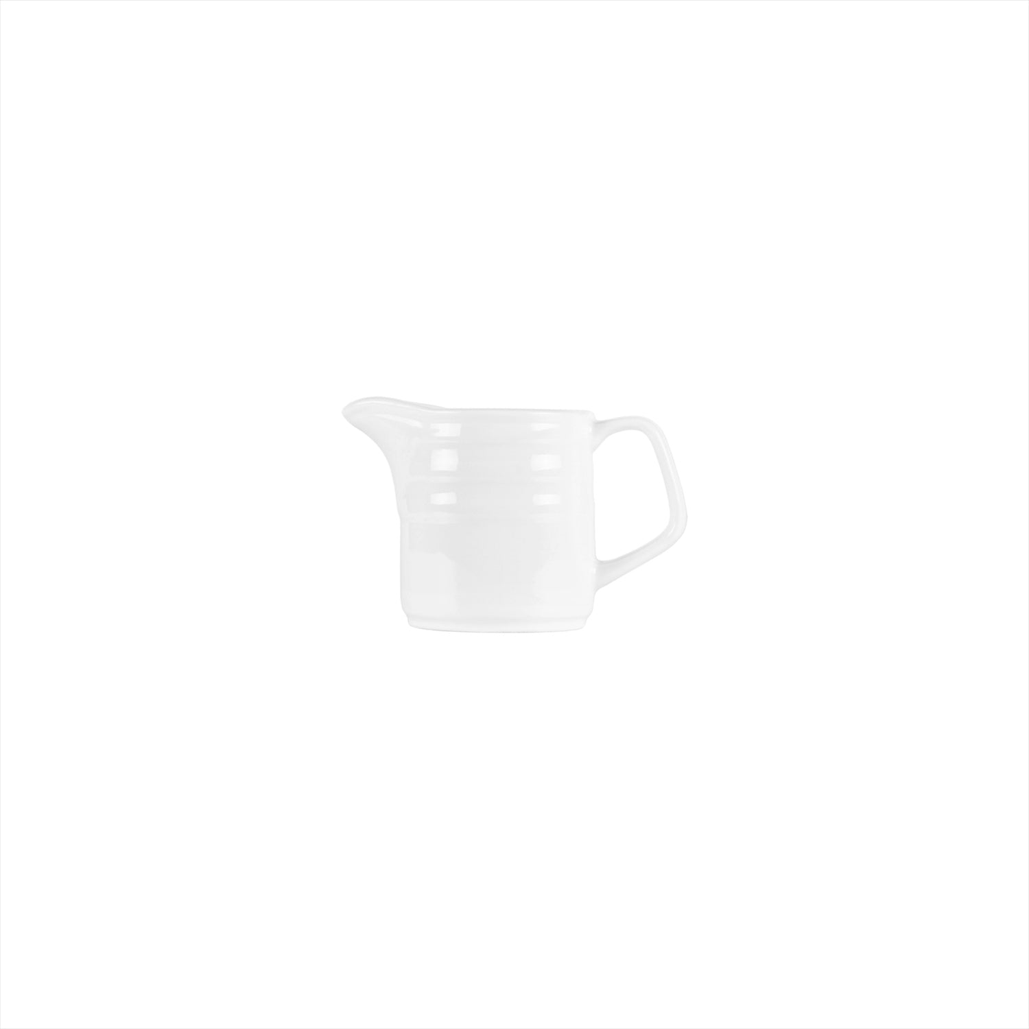 Lizbon Round White Porcelain Creamer  dia.1.75" h:3" 5 oz.