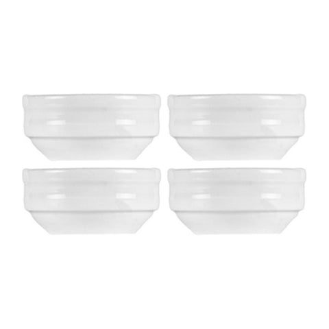 Porcelain Lizbon dia.2.25" h:1" 1 oz. Round White Porcelain Bowl (Set of 4)