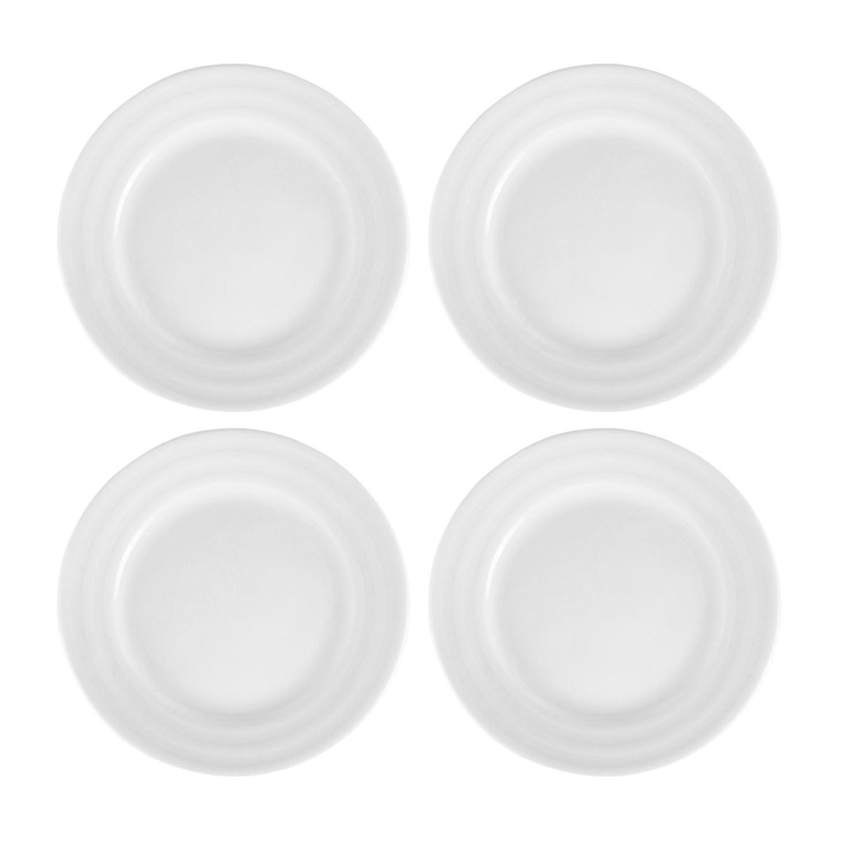 Porcelain Lizbon dia.6.25" Round White Porcelain Plate (Set of 4)