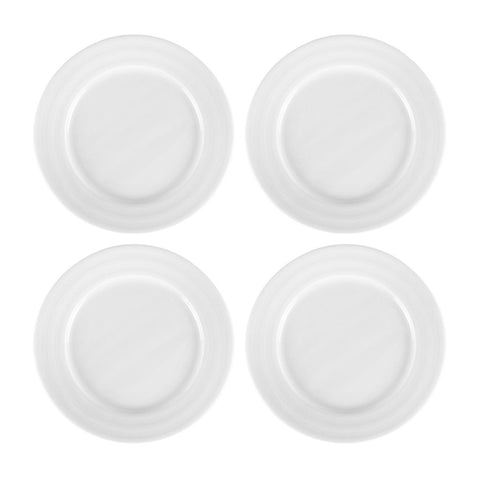 Porcelain Lizbon dia.7" Round White Porcelain Plate (Set of 4)